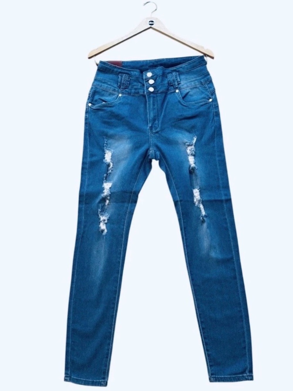 Y2K DISTRESSED TV and Movie Clothes size 11/12 NWT womens light BLUE DENIM JEANS
